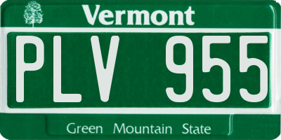 VT license plate PLV955