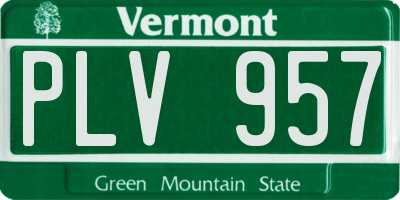 VT license plate PLV957