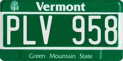VT license plate PLV958