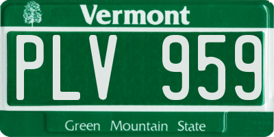 VT license plate PLV959
