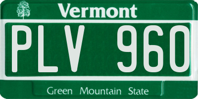 VT license plate PLV960