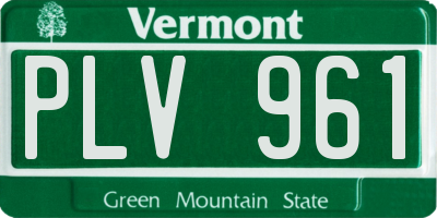 VT license plate PLV961