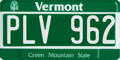 VT license plate PLV962