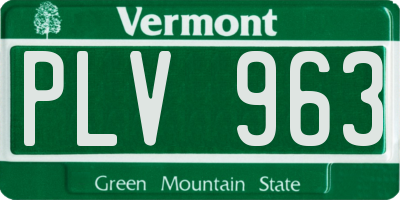 VT license plate PLV963