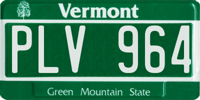 VT license plate PLV964