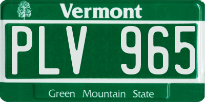VT license plate PLV965
