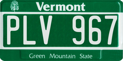 VT license plate PLV967