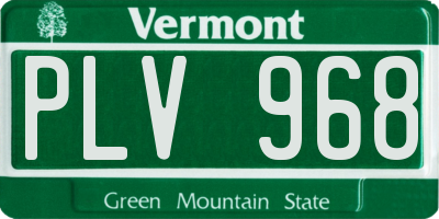 VT license plate PLV968