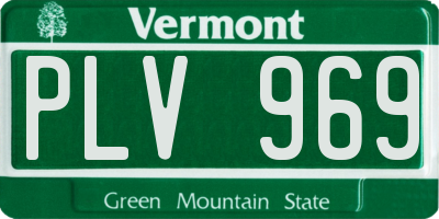VT license plate PLV969