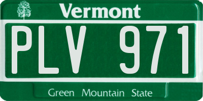 VT license plate PLV971