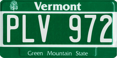 VT license plate PLV972