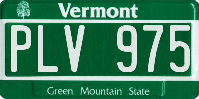 VT license plate PLV975