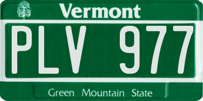 VT license plate PLV977