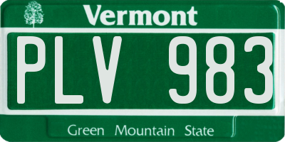 VT license plate PLV983