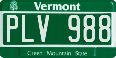 VT license plate PLV988