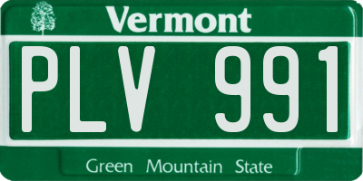 VT license plate PLV991
