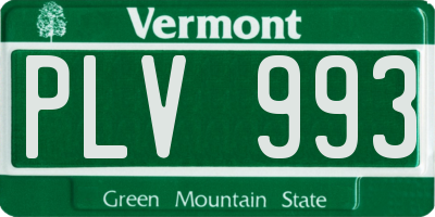 VT license plate PLV993
