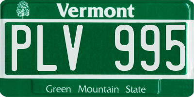 VT license plate PLV995