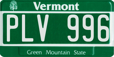 VT license plate PLV996