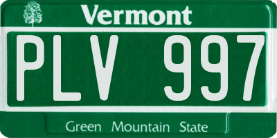 VT license plate PLV997