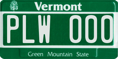 VT license plate PLW000