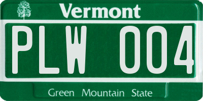 VT license plate PLW004