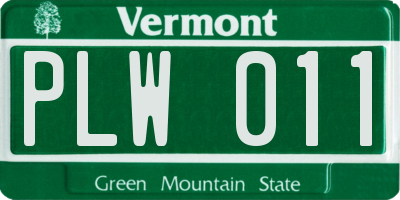 VT license plate PLW011