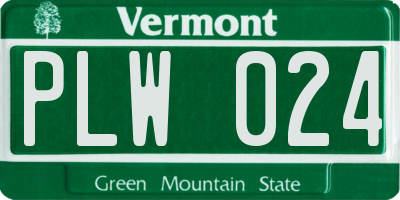 VT license plate PLW024