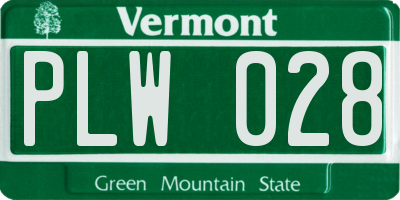 VT license plate PLW028