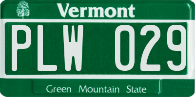 VT license plate PLW029
