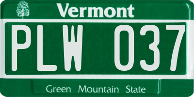 VT license plate PLW037
