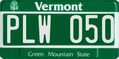 VT license plate PLW050