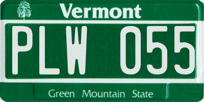 VT license plate PLW055