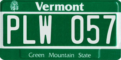 VT license plate PLW057