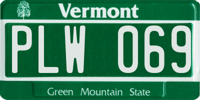 VT license plate PLW069