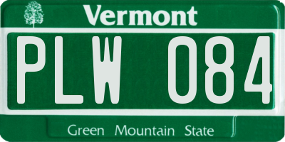 VT license plate PLW084
