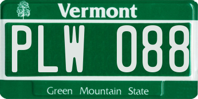 VT license plate PLW088