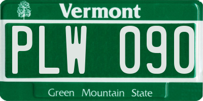 VT license plate PLW090