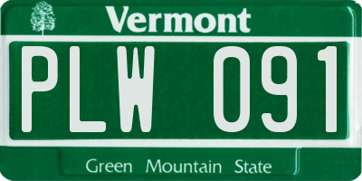 VT license plate PLW091
