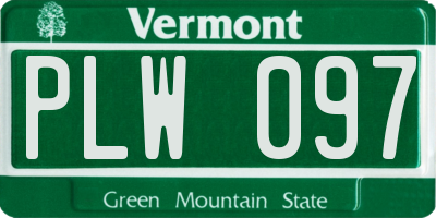 VT license plate PLW097