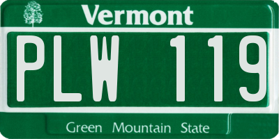 VT license plate PLW119