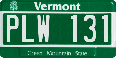 VT license plate PLW131