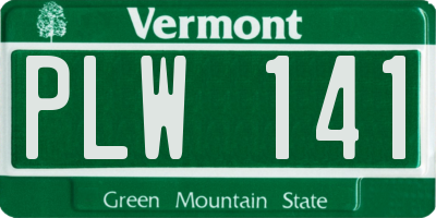 VT license plate PLW141