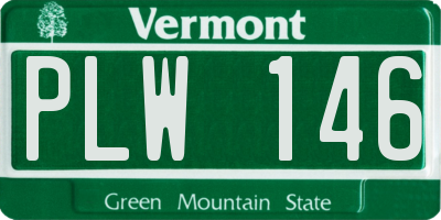 VT license plate PLW146