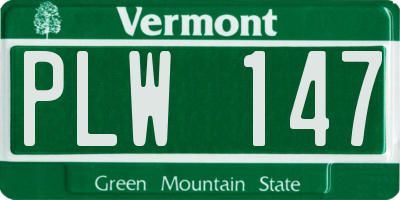 VT license plate PLW147
