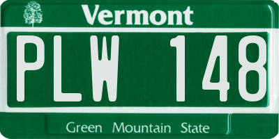 VT license plate PLW148