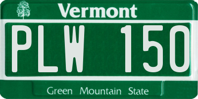 VT license plate PLW150