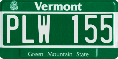 VT license plate PLW155