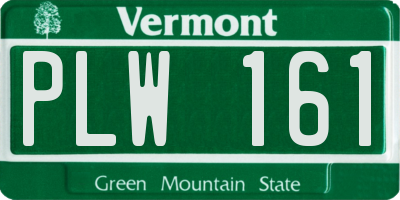 VT license plate PLW161
