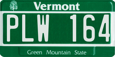 VT license plate PLW164